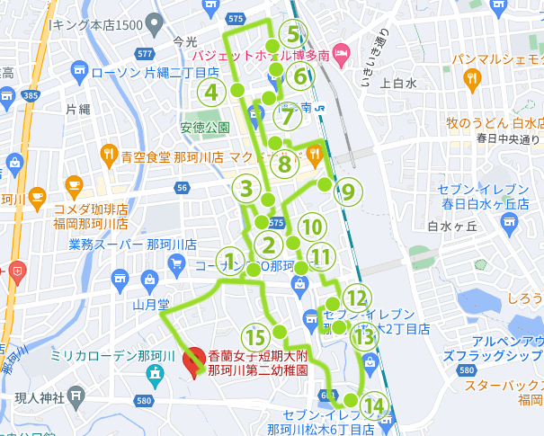 黄緑コース バスマップ